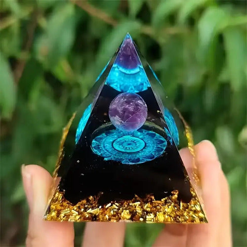 Pirámide Orgon Generador Energía Orgonita Meditacion Chakra Negro