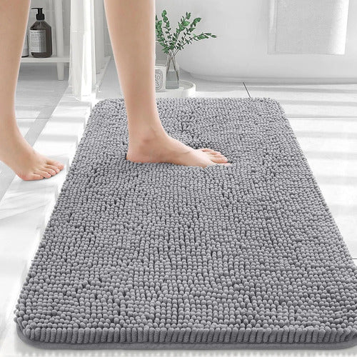 Alfombras De Baño De Felpilla Extrasuaves Y Absorbentes Gris