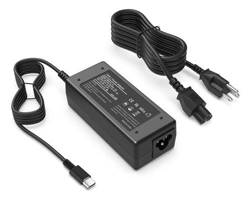 Cargador Usb Tipo-c 65w Lukito Notebooks Lenovo Hp Dell Huaw Negro