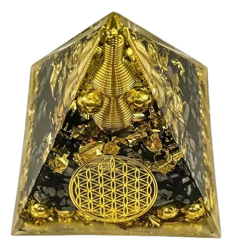 Pirámide Orgon Generador Energía Orgonita Meditacion Chakra Amarillo