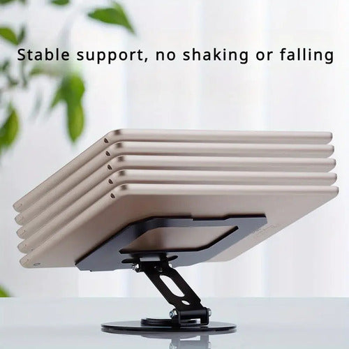 Soporte Metálico Para Tablet, Giratorio, Altura Plegable