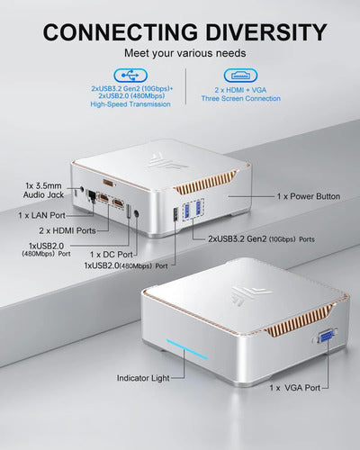 Mini Pc Kamrui Ak1plus Alder Lake N95 16gb Ram 512gb Ssd 110