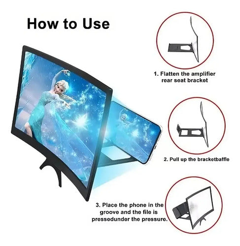 Amplificador De Pantalla Para Telefono Soporte Curvo Lupa