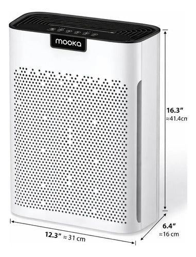 Purificador De Aire Mooka H13 Hepa Para Hogar 2200 Pies Cuad Blanco 110v