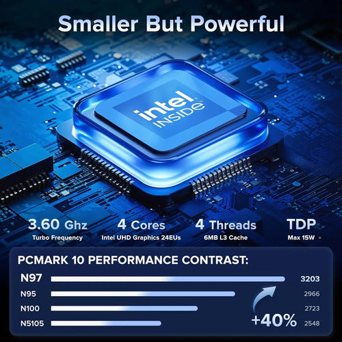 Mini Pc Kamrui Mini Pc Gk3plus N97 8 Ram Ssd 256 A 3.6 Ghz 110v