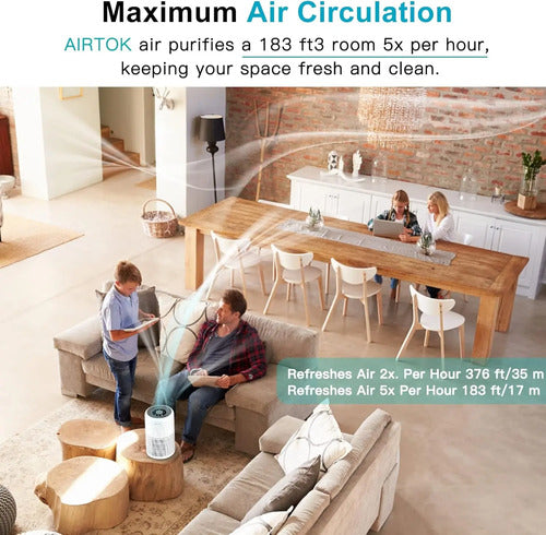 Purificador De Aire Airtok Paquete X2  Con Filtro Hepa H13 Blanco 110v