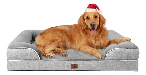 Cama Ortopedica Impermeable Para Perros Grandes Gris Oscuro M