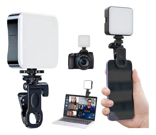Luz Selfie Gfv Flash Luminaria Para Celular Blanco 600 Led A Pilas