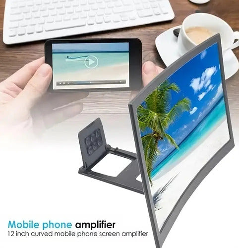 Amplificador De Pantalla Para Telefono Soporte Curvo Lupa