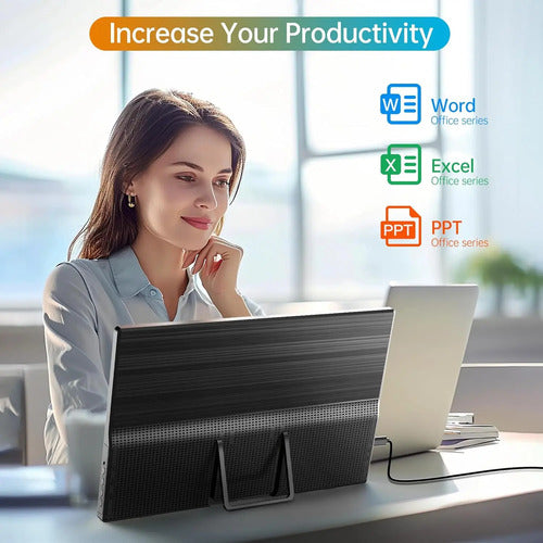 Monitor Portátil De 15.6 Pulgadas 1080p Usb-c Ultra-slim Wcv Negro 110