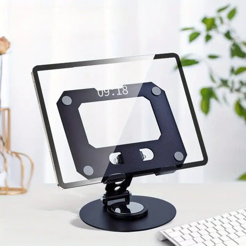 Soporte Metálico Para Tablet, Giratorio, Altura Plegable