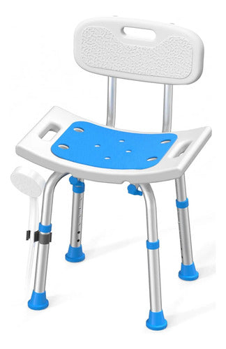 Silla De Ducha Ajustable Con Espaldar Y Antideslizante