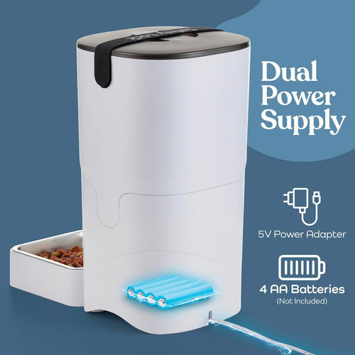 Comedero Alimentador Automatico Para Mascotas 110v Blanco
