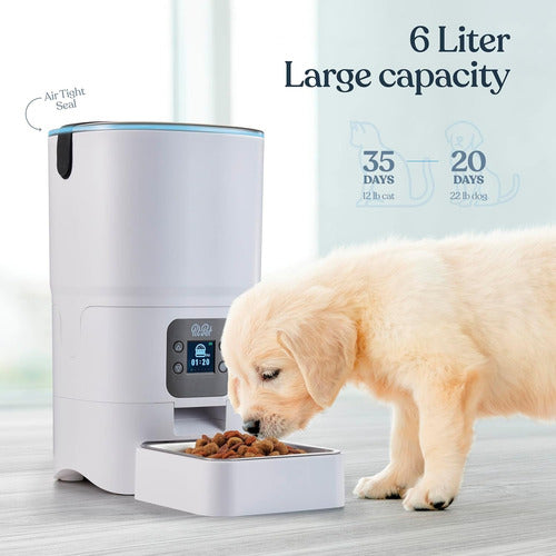Comedero Alimentador Automatico Para Mascotas 110v Blanco