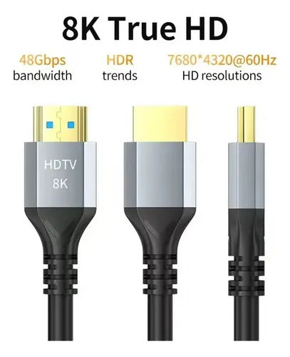 Cable Hdmi 8k 4k 120hz 2.1 Alta Velocidad Ps5 Xbox 2mt