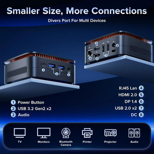 Mini Pc Kamrui Mini Pc Gk3plus N97 8 Ram Ssd 256 A 3.6 Ghz 110v