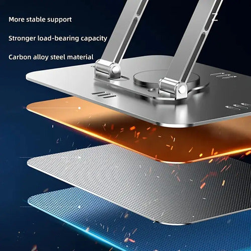 Soporte Para Computadora Portátil Plegable Base Aluminio Plateado