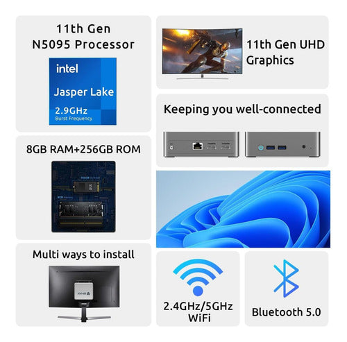 Mini Pc Bmaxb3 Intel N5095 8gb Ddr4 Ram 256gb Ssd Wifi 5 110v