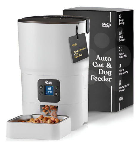 Comedero Alimentador Automatico Para Mascotas 110v Blanco