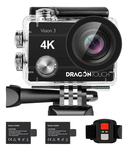 Dragon Touch Cámara De Acción 4k 16 Mp Sony Sensor Vision 3 Negro