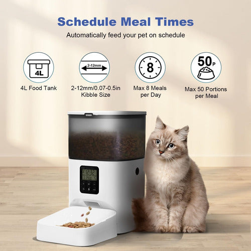 Comedero Automático Andoll Home Perros-gatos 4 Lts Graba Voz 110v Blanco