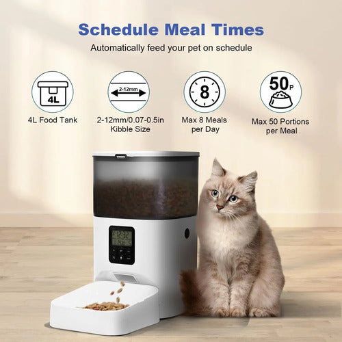 Comedero Automático Andoll Home Perros-gatos 4 Lts Graba Voz 110v Blanco