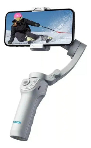 Estabilizador De Cardán De 3 Ejes Para Teléfono Gimbal Blanco