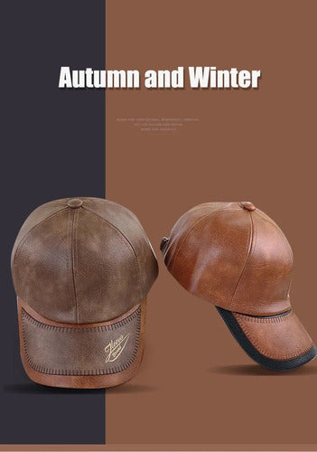 Gorra Cachucha De Béisbol En Cuero Pu Unisex