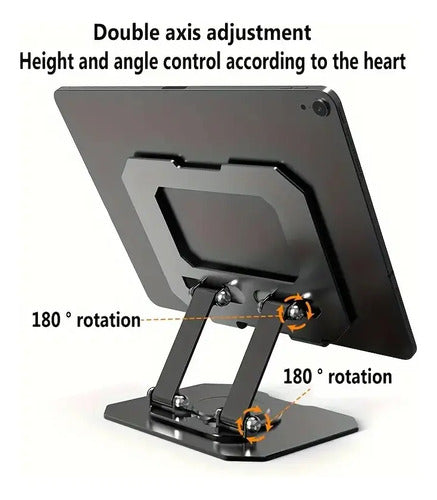 Soporte Metálico Para Tablet, Giratorio, Altura Plegable