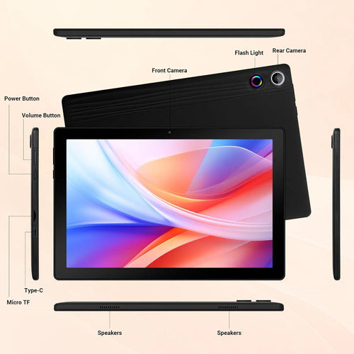 Tablet Hakaug De 10 Pulgadas Con Android 15, 24 Gb De Ram Y Negro