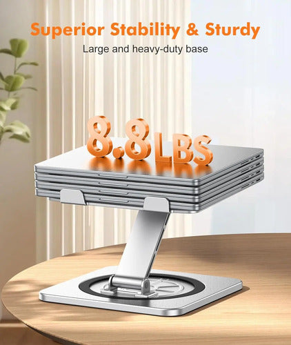 Soporte Para Computadora Portátil Plegable Giratorio Riwuct Plateado