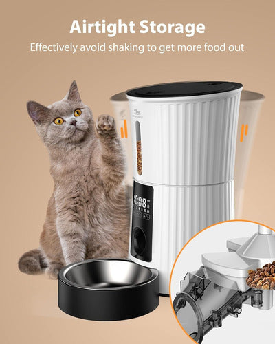 Comedero Automático Programable 4 Litros Para Gatos Y Perros 110v Blanco