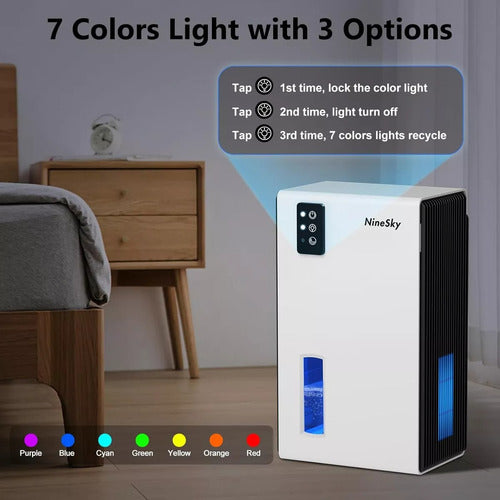 Deshumidificador Ninesky Para Hogar, Tanque De Agua 95 Onzas White 110v