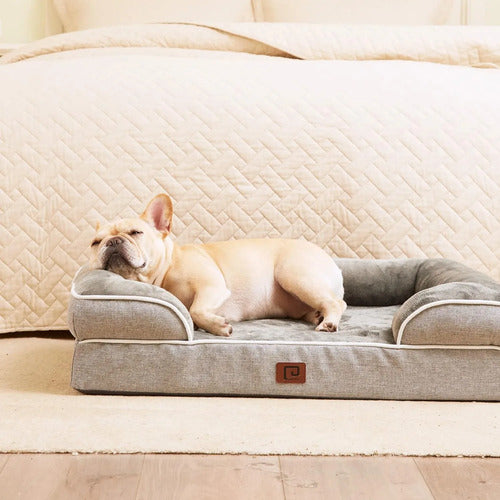 Cama Ortopedica Impermeable Para Perros Grandes Gris Oscuro M