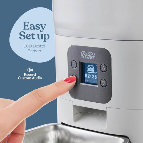 Comedero Alimentador Automatico Para Mascotas 110v Blanco