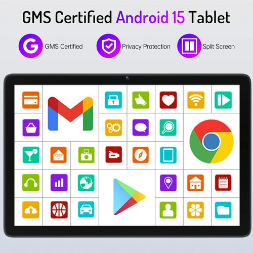 Tablet Android 15 Octacore 12gb Ram 128gb Pantalla Táctil Hd Azul Acero