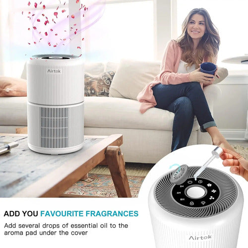 Purificador De Aire Airtok Paquete X2  Con Filtro Hepa H13 Blanco 110v