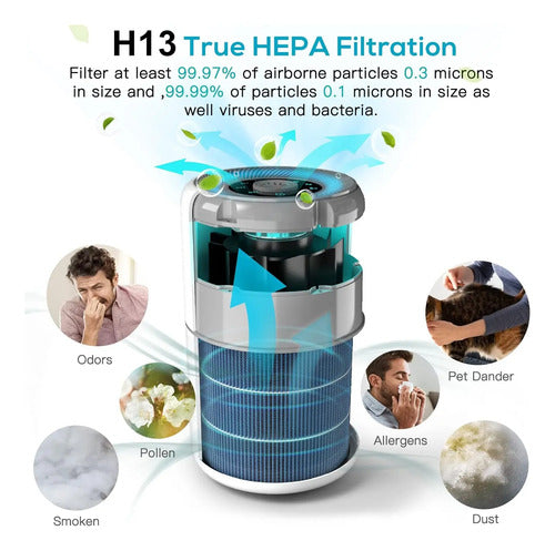 Purificador De Aire Airtok Paquete X2  Con Filtro Hepa H13 Blanco 110v