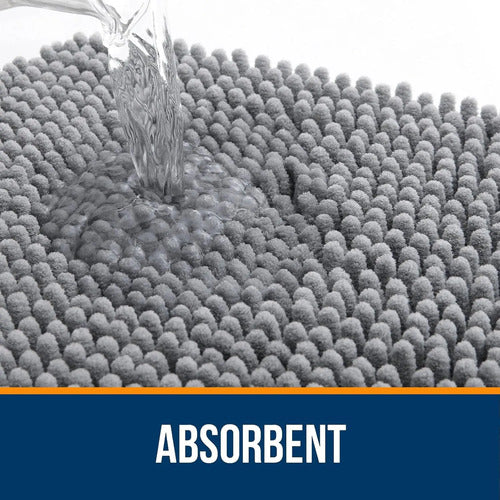 Alfombras De Baño De Felpilla Extrasuaves Y Absorbentes Gris
