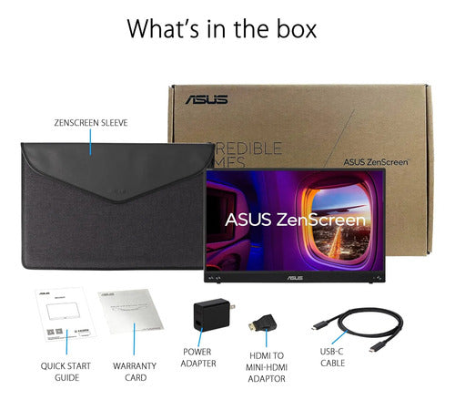 Monitor Portátil Asus Zenscreen 15.6 1080p (mb16ahv) - Full Negro