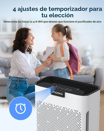 Purificador De Aire Mooka H13 Hepa Para Hogar 2200 Pies Cuad Blanco 110v