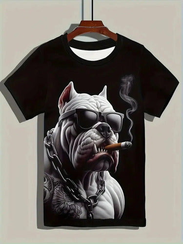 Camisetas Con Estampado De Moda Para Hombres (2x1) Negro Perro L