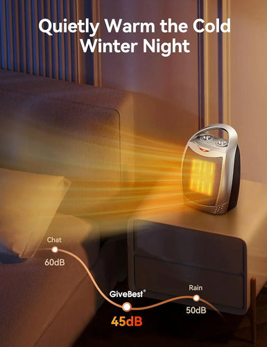 Givebest Calentador De Espacio Para Uso En Interiores, Cale. Plateado 110v