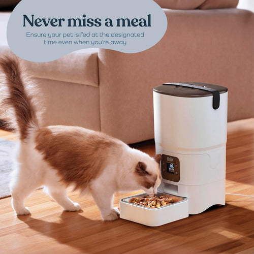 Comedero Alimentador Automatico Para Mascotas 110v Blanco