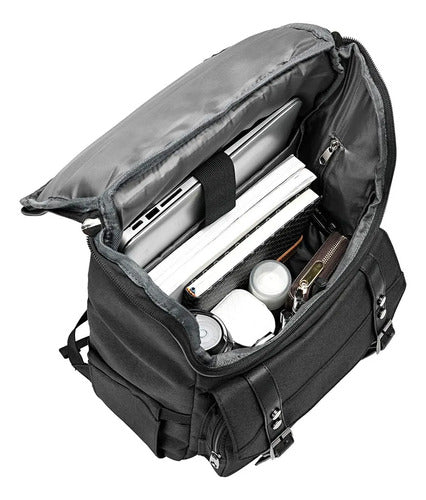 Mochila Vintage De Viaje Para Laptop Con Puerto De Carga Usb Negro
