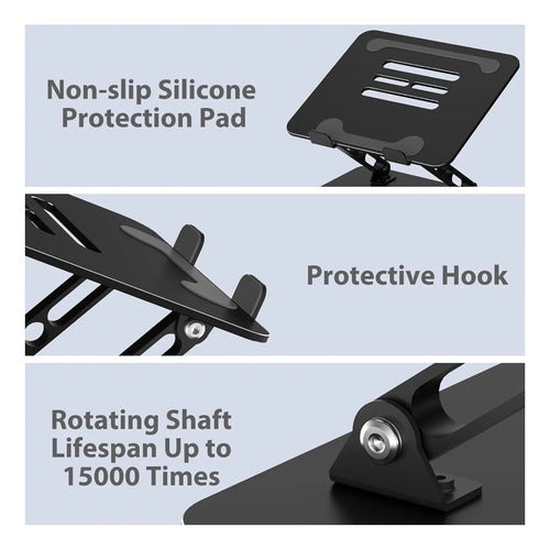 Soporte Para Computadora Portátil Plegable Gogoonike Ajustab Negro