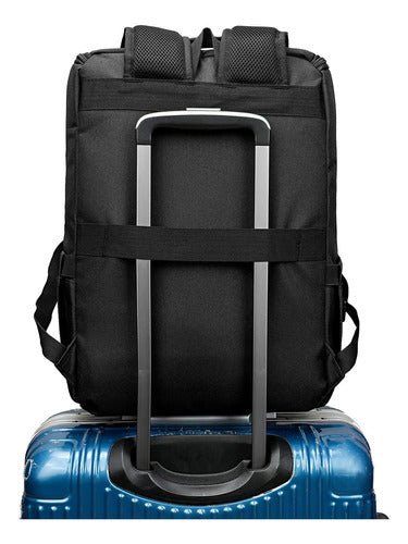 Mochila Vintage De Viaje Para Laptop Con Puerto De Carga Usb Negro