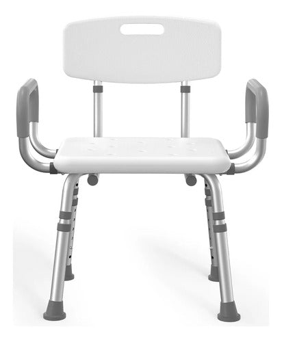Silla De Ducha Ajustable Con Espaldar Y Brazos 500 Lbs