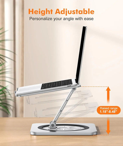 Soporte Para Computadora Portátil Plegable Giratorio Riwuct Plateado