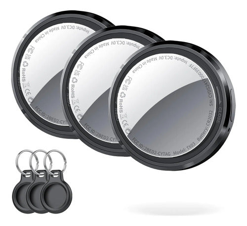 Air Tags, Rastreadores X3 Bluetooth Apple Find My Solo Ios N Negro